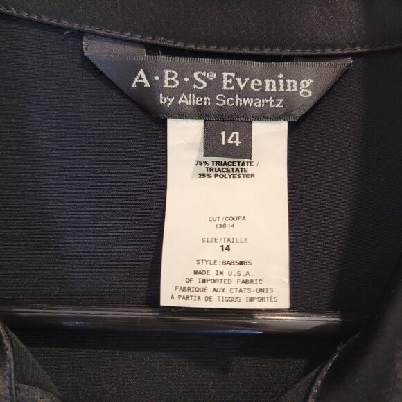 NWT ABS by Allen Schwartz Dress Womens 14 Black Short Sleeve Cocktail Vintage - Picture 4 of 10